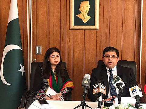 Pakistan Consul General in Dubai Hassan Afzal Khan briefing media on Thursday about the hosting of 17th Extraordinary Session of the Organisation of Islamic Cooperation (OIC) Council of Foreign Ministers in Islamabad on December 19.