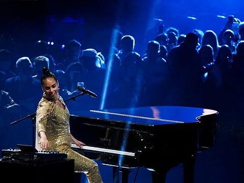 Singer Alicia Keys performs at Expo 2020 Dubai on Friday, December 10, 2021