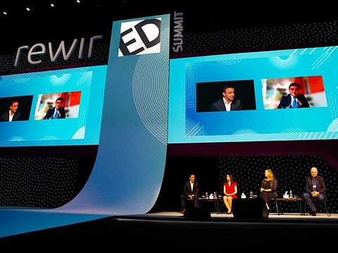 Panelists during the RewirEd Summit at Expo 2020 Dubai on Sunday