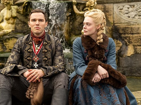 Nicholas Hoult and Elle Fanning in 'The Great'