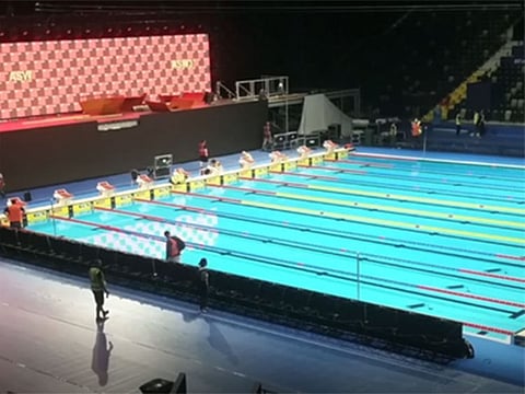 The swimming pool at Etihad Arena