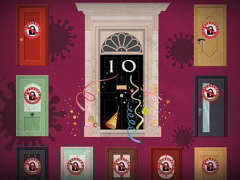 The scandal, dubbed “partygate’’ by the media, has dealt a heavy blow to Johnson’s leadership.