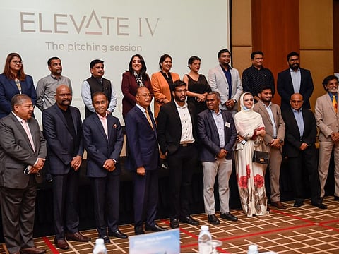 Startups and officials pose for a group photo after Elevate IV session in Dubai.