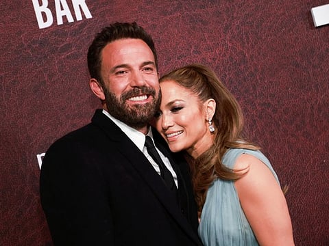 Ben Affleck and Jennifer Lopez attend the premiere for the film "The Tender Bar" at The TLC Chinese Theater in Los Angeles, California, US, December 12, 2021.
