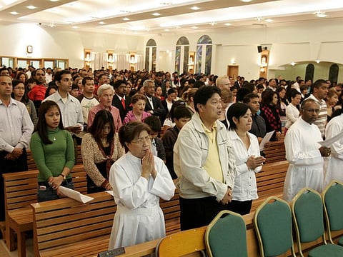 File photo of a mass on Christmas Eve at St Fransis Asisi Chruch in Jebel Ali, Dubai