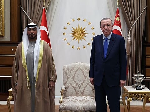 Saeed Thani Hareb Al Dhaheri presented his credentials as the UAE Ambassador to Turkey, to Recep Tayyip Erdogan, the President of Turkey, at the presidential palace.