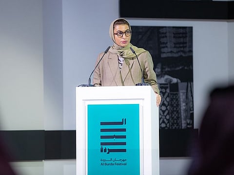Noura bint Mohammed Al Kaabi, Minister of Culture and Youth, opening Al Burda Festival on Monday at Expo 2020 Dubai