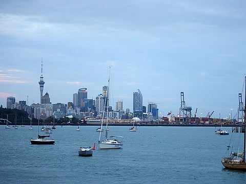 The Sky Tower and buildings in Auckland, New Zealand, on Tuesday, Nov. 23, 2021.
