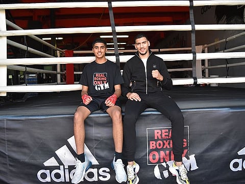 Arjun Singh Hayre and Hamzah Sheeraz at Real Boxing Only Gym in Dubai