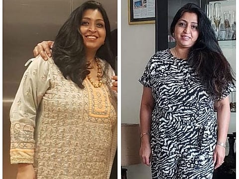 Deepti before (left) and right