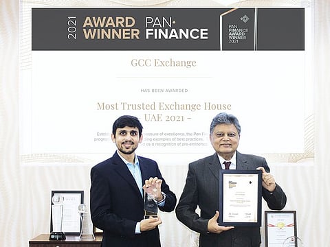 Rajesh Himmatlal and Yash Rajesh showcase their awards