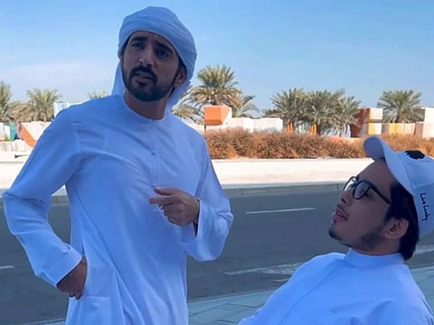 Sheikh Hamdan with the person of determination in a screengrab from the video.