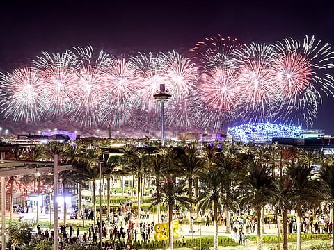 Fireworks display during the UAE National Day at Expo 2020 Dubai.