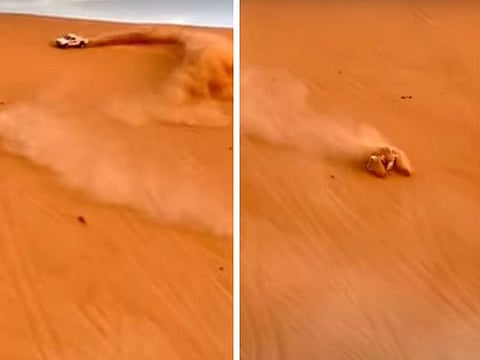 Al Sallum said the accident occurred in the Nafud Al Zulfi area, where his vehicle overturned 14 times before stopping. “After Allah’s mercy, the safety systems in the vehicle protected me and I was miraculously unhurt,” Al Salloum said