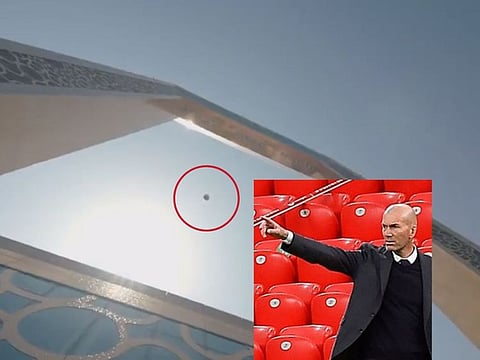 French football legend Zinedine Zidane and UAE national women's team player Nouf Al Anzi landed up at the Dubai Frame to test their foot volley skills.