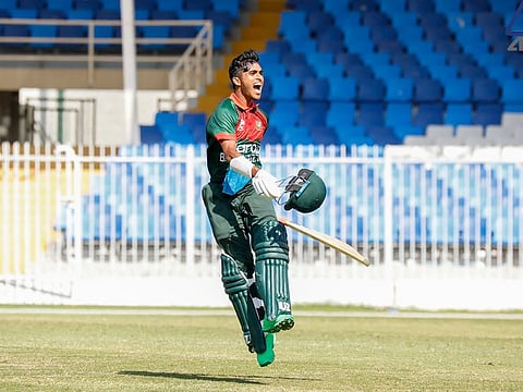 Mohammed Prantik Nawrose’s war cry says it all after reaching his century against Nepal on Friday.