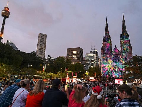 People in the central business district of Sydney