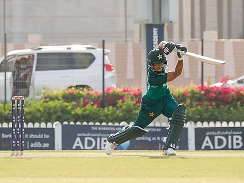 Man of the Match Mohammed Shehzad on way to his match-winning innings of 83 on Saturday.