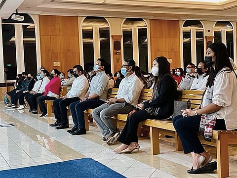Worshippers at St Francis Church in Jebel Ali, Dubai.