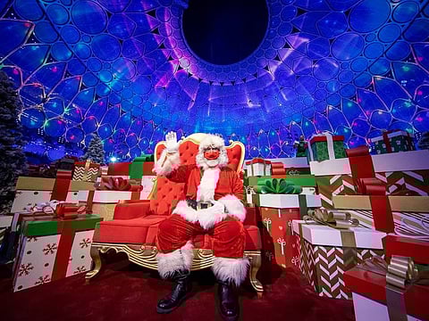 Santa Claus at Al Wasl Plaza, the heart of Expo 2020 Dubai