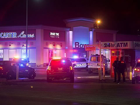 Rockford police and other law enforcement agencies investigate the scene of a shooting at bowling alley Don Carter Lanes on Saturday, in Rockford, Illinois.