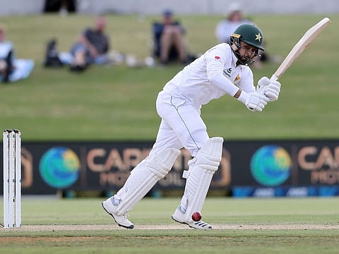Pakistan’s Faheem Ashraf turns one on the square during his top score of 91 during third day of their first Test against New Zealand at the Bay Oval in Mount Maunganui on Monday.