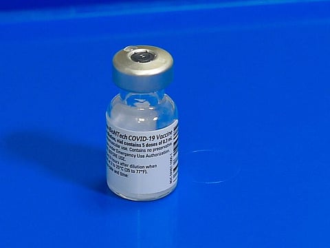 Pfizer Covid-19 vaccine at Zabeel Primary Health Centre in Dubai.