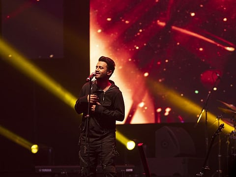 Atif Aslam at Etihad Arena in Abu Dhabi on New Year's Eve.