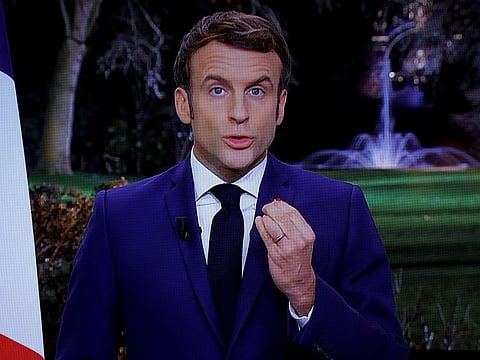 File picture: French President Emmanuel Macron delivers his New Year address.