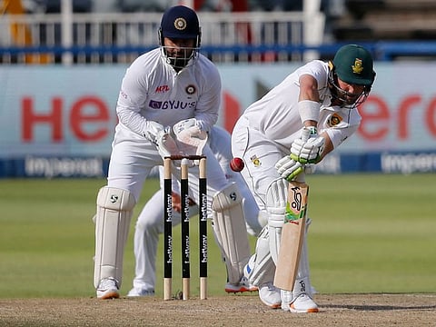 South African skipper Dean Elgar kept the hosts in the chase as they need 122 runs with eight wickets in hand to level the series.