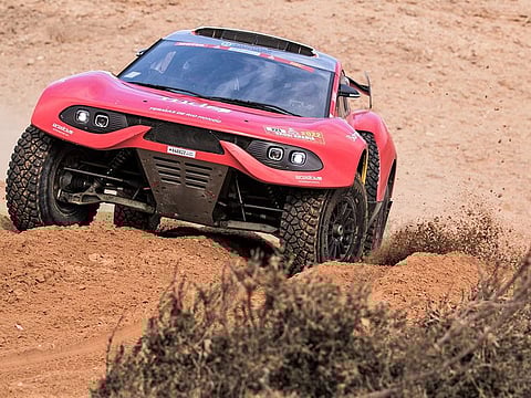 Argentine BRX driver Orlando Terranova negotiates a rugged terrain on way to his stage win on Friday.