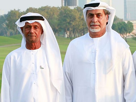 Sheikh Fahim al Qasimi, President of the Emirates Golf Federation (left) pictured with the new Vice-President, General Abdullah Alhashmi.
