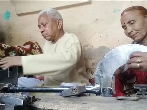 Satyaprakash smd his wife will finish brass work in the lock before giving it to the Ram temple in Ayodhya.