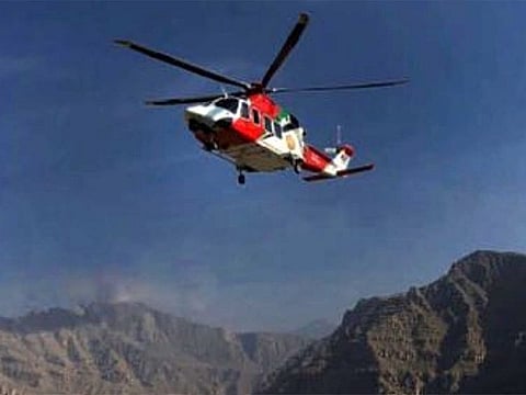 The National Search and Rescue Centre rescues a South African man who got stuck in Ras Al Khaimah mountains.