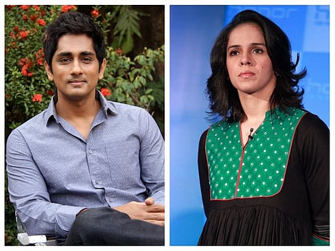 South Indian actor Siddharth and badminton star Saina Nehwal
