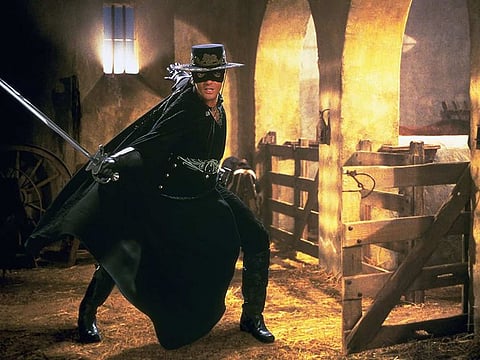 Antonio Banderas as the masked vigilante in 'The Mask of Zorro', which released in 1998