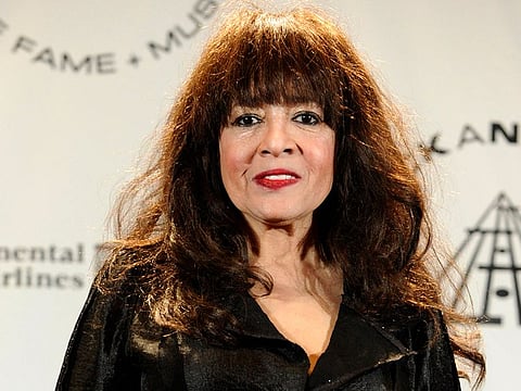 Ronnie Spector appears in the press room after performing at the Rock and Roll Hall of Fame induction ceremony on March 15, 2010, in New York.