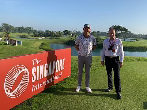 Dubai-based MG Keyer (left) with Elliott Gray, a Dubai veteran who has taken charge at Tanah Merah Country Club, at The Singapore International.