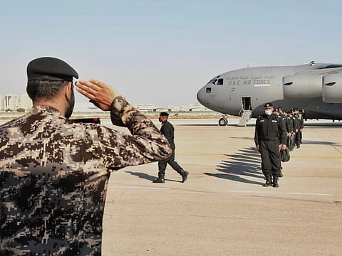 UAE security forces arrive in Saudi Arabia.