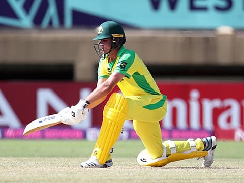Teague Wyllie of Australia during his match-winning effort of unbeaten 86 against the West Indies on Friday.