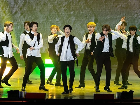 Golden Child perform during the K-Pop Concert at Jubilee Stage, Expo 2020 Dubai