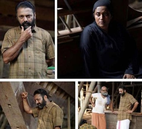 Manoj KU (left) and Manju Pathros (right) play main supporting roles in 'Uru'.