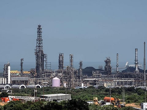 View of an oil refining plant of state-owned Petroleos de Venezuela (PDVSA) in Puerto La Cruz, Anzoategui state, Venezuela.