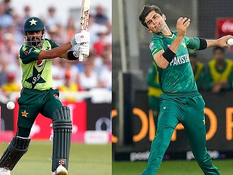 The two league matches between Karachi Kings and Lahore Qalandars will be eagerly anticipated ones in PSL 2022 as a face-off between Babar Azam (left) and Shaheen Afridi.