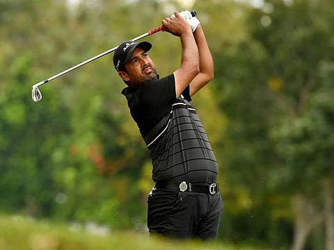 Dubai-based Indian golfer Shiv Kapur in action at SMBC Singapore Open on Thursday.