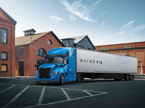 An artist's rendition of a Waymo autonomous truck.