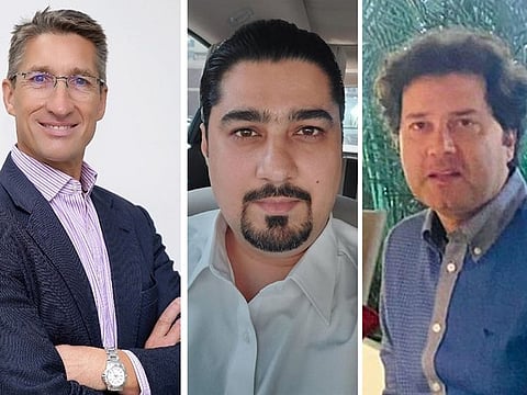 From left: The three winners in the latest Mahzooz draw - Michael, Mubashir and Francois.