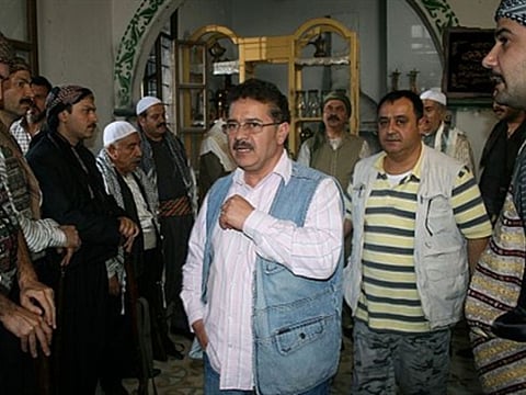 Syrian TV director Bassam Al Mulla at one of his sets.