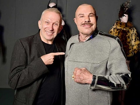 Manfred Thierry Mugler, right, is pictured here with fellow designer Jean Paul Gaultier.