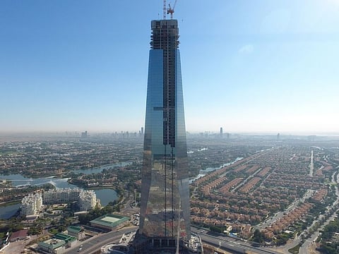 The Uptown Tower will have pride of place in a swanky district being created adjoining the JLT. The 340-metre structure will be ready during the third quarter.